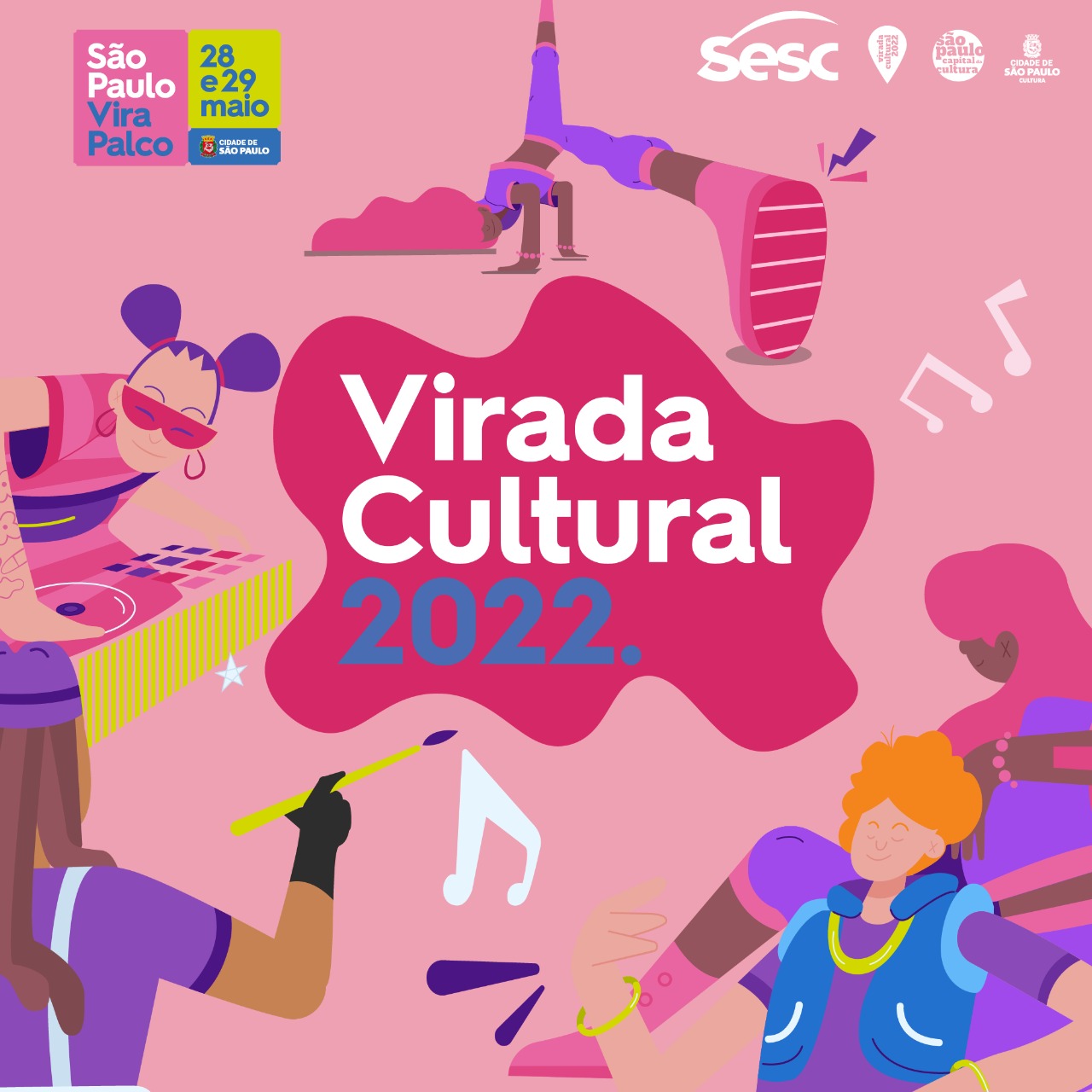 Cartaz da Virada Cultural SMC- 28 e 29 de maio de 2022